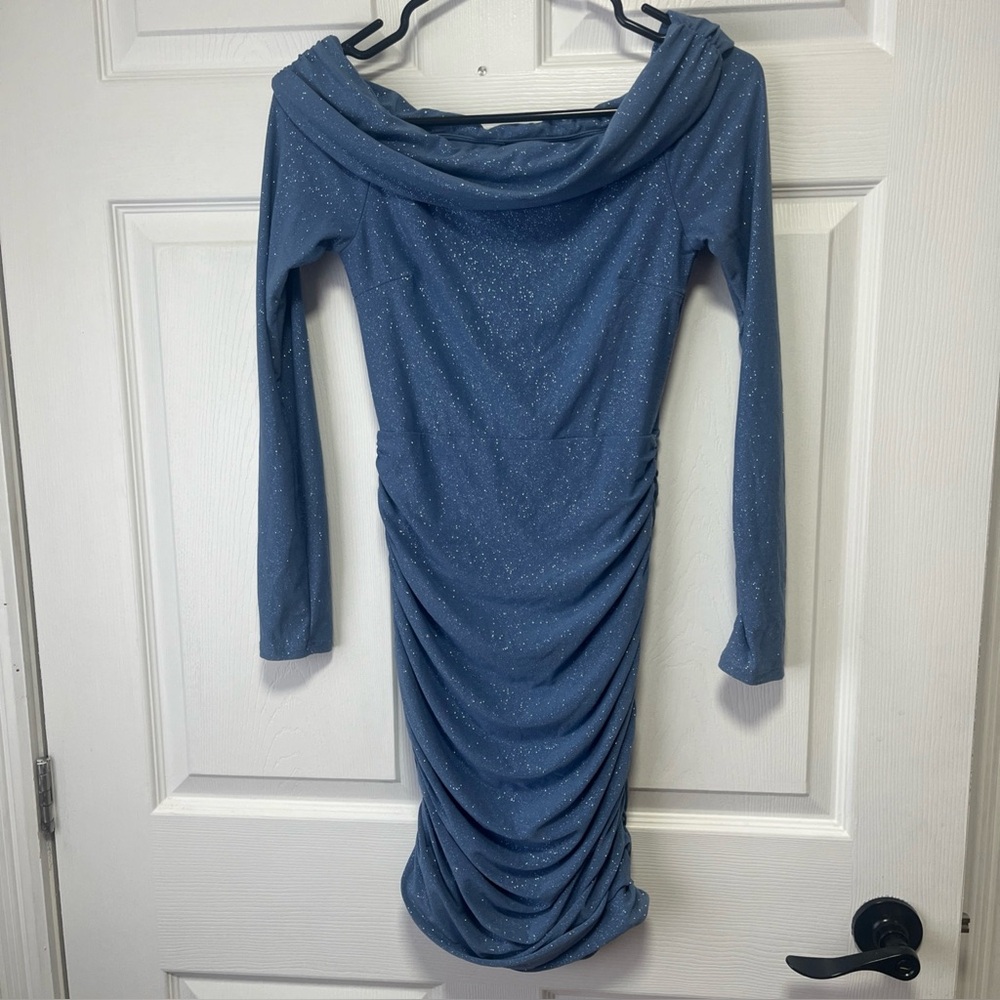 Windsor Blue Sparkly Long Sleeve Dress size Small